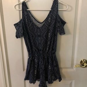 Navy Off-The-Shoulder Romper